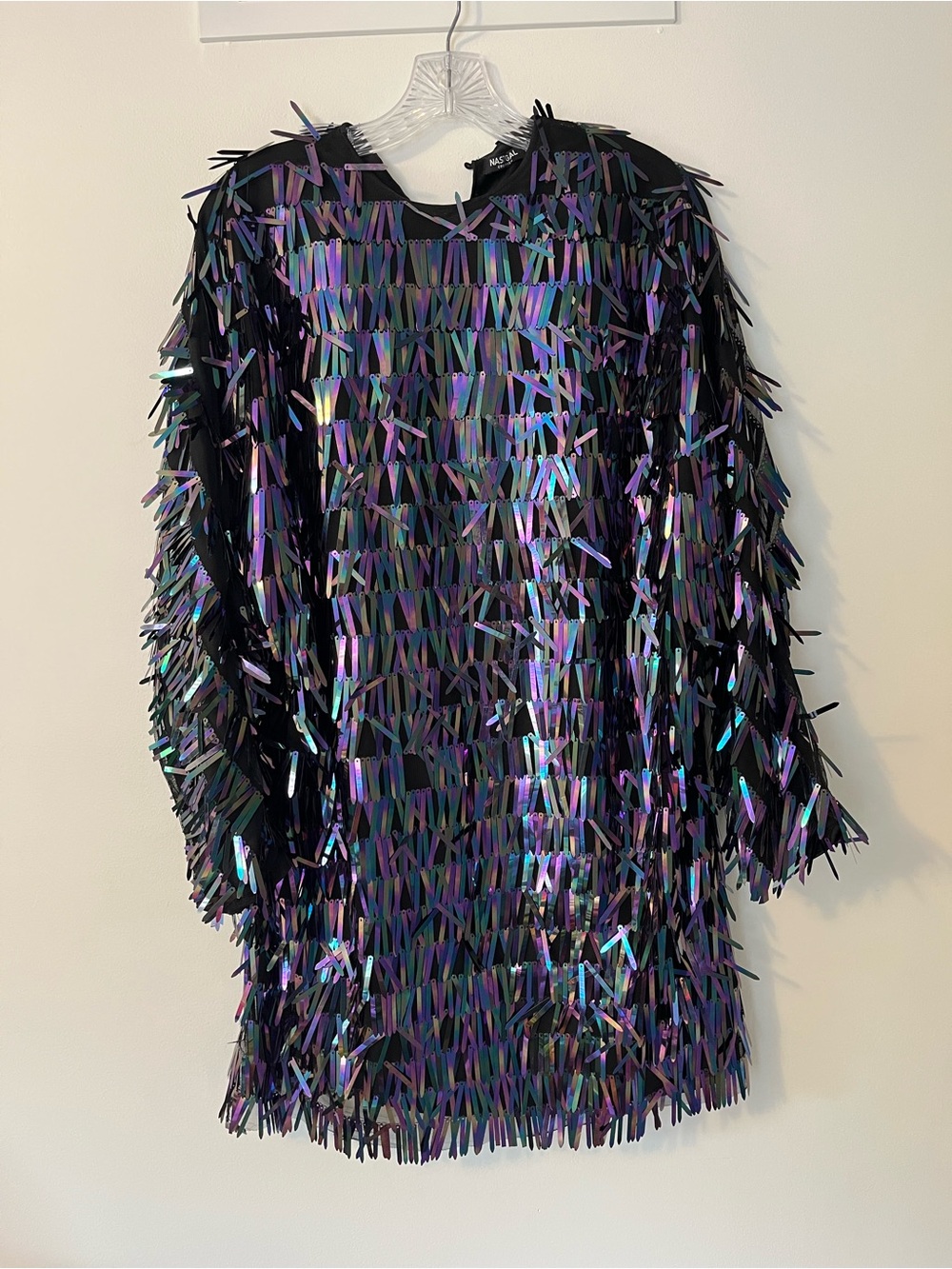 Nasty Gal Black Sequin Disco Dress